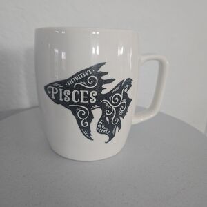 Astrology Pisces Fish Black & White Threshold Mug Tea Cup PISCES Feb 19 - Mar 20